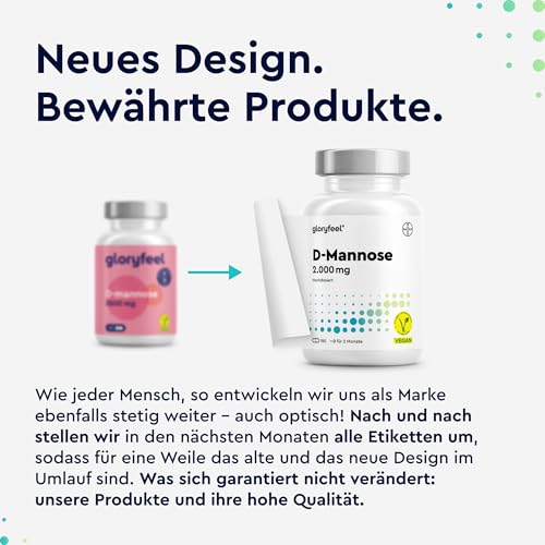 D-Mannose hochdosiert 2000mg - reine D Mannose pro Tagesportion - 180 Kapseln aus pflanzlicher Quelle - vegan, laborgeprüft & ohne Zusätze, in Deutschland entwickelt