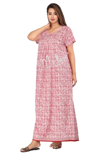 Image of Monique Brand 100% Pure Cotton Nighty for Woman | Floral Gown for Women Night Wear | Cotton Nighty for Women Stylish | Maxi for Women Cotton