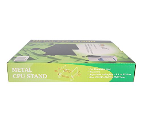 Io Crest Sy-Acc65063 Mobile Desktop Tower Computer Metal Floor Stand Rolling Caster Wheels With Tall Support Walls And Adjustable Width From 6" To 10",Steel Black #TOP5