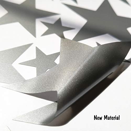 Mozamy Creative Star Wall Decals (189 Count) Silver Star Decals Nursery Decals Removable Peel And Stick Wall Decals, Vintage Silver #TOP5