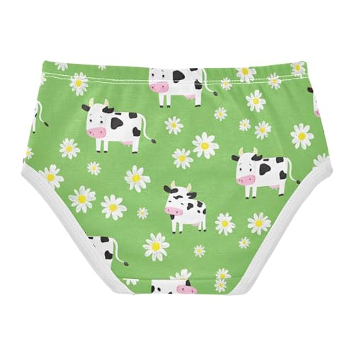 Fancy Toddler Girls Underwear 2t Cotton Cute Panties Girl Cute Cartoon Cows Green Kids Undies Briefs2