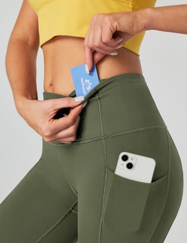 Image of Heathyoga Capri Leggings for Women High Waisted Capri Leggings with Pockets for Women Tummy Control Yoga Pants Women