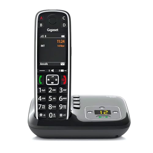 Téléphone analogique DECT Gigaset E720A noir avec répondeur fixe et identification appelant