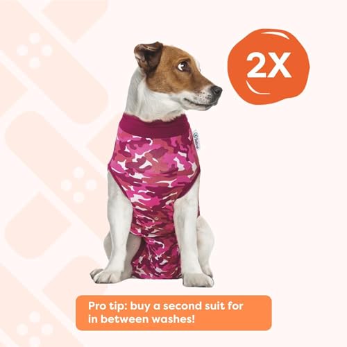 Suitical Recovery Suit Hund, S+, Rosa Camouflage