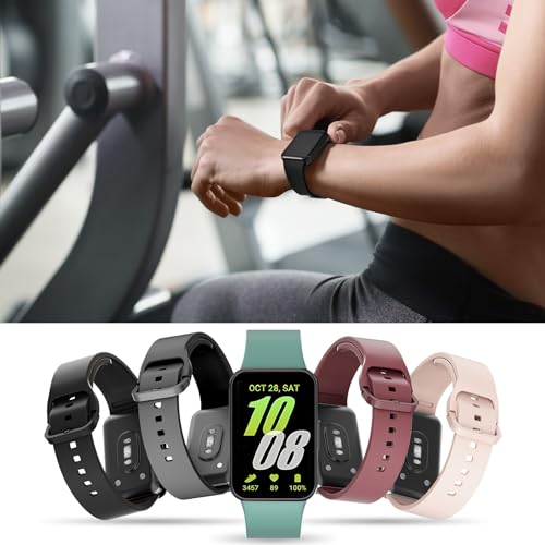 Pacote com 5 pulseiras de silicone compatíveis com Samsung Galaxy Fit 3, macia, ajustável, esportiva