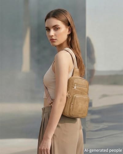 Image of Sling Bag for Women,Anti Theft Crossbody Bag,RFID Travel Purse | Vegan Leather Crossbody Purse,Multi Pocket Organizer,RFID Sling Bag,Hidden Rear Pocket,Adjustable Strap,Travel Bag