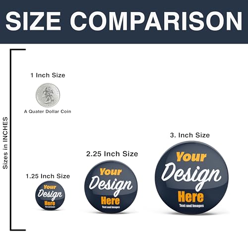 image for VulgrCo Custom Pins, Design Your Own Pinback Buttons, Personalized Log