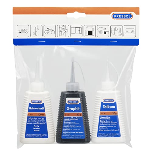 Preisvergleich Produktbild Pressol Schmiermittel-Set-D, Heimwerkeröl-Graphit-Talkum 10830