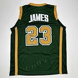Facsimile Autographed LeBron James St. Vincent-St. Mary High School Green Reprint Laser Auto Basketball Jersey Size Men's XL