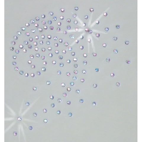 AB SS6 Spiral Splash Iron-On Rhinestone Diamante Gem Tshirt Transfer Applique Patch Cover