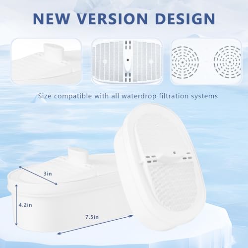 Image of 3 pack Replacement Filter for Water-drop PF-01A Pitcher Filtration System | Water Filter Compatible with WD-PF-01A Plus , Reduces PFOA /PFOS,Chlorine,Last Up to 3 Months or 200 Gallons