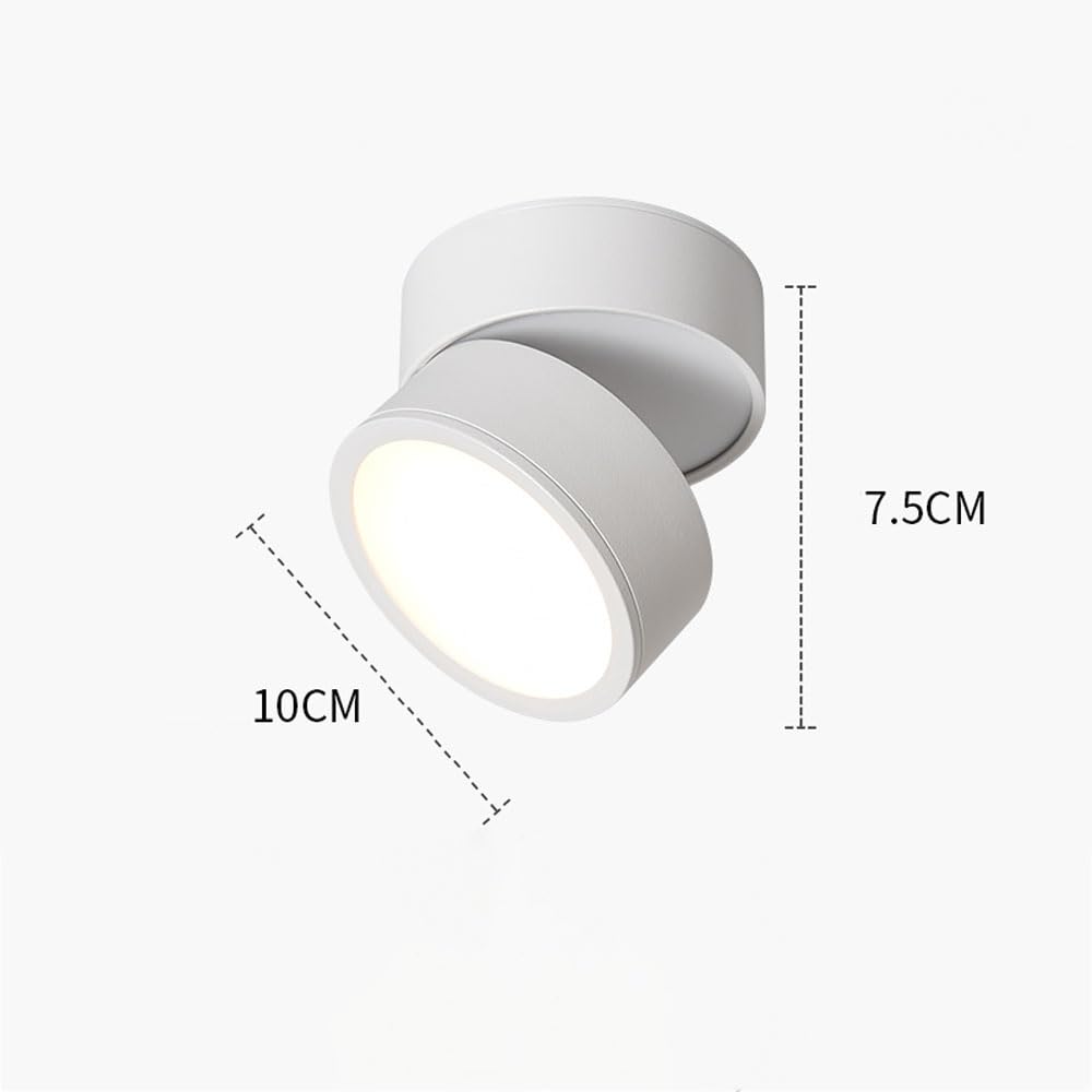 Reflektor sufitowy Aluminiowy sufit Spot Regulowany reflektor typu Downlight LED Sufit 1 Jasnobiały Sufit Pojedynczy Światło punktowe do nowoczesnego salonu Sypialnia Kuchnia