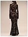 SHENHE Women's Black Lace Mesh Maxi Dress Sheer Sexy Floral Long Sleeve Bodycon Dresses Black Large