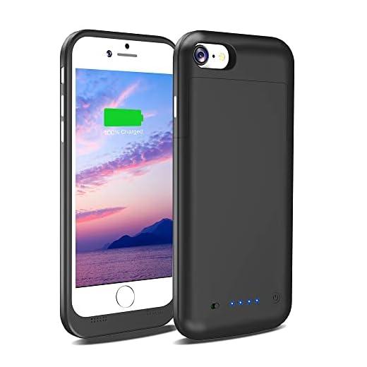 YONHUIZI Battery Case for iPhone 6 Plus 6S Plus, 6800mAh Portable Charging Case Rechargeable Extended Charger Case Compatible with iPhone 6s Plus/6 Plus (5.5 inch)-Black