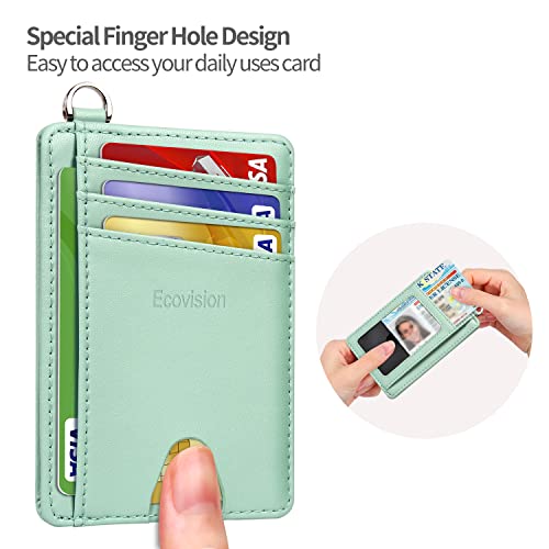 Image of Slim Minimalist Front Pocket Wallet, RFID Blocking Credit Card Holder Wallet with Detachable D-Shackle for Men Women