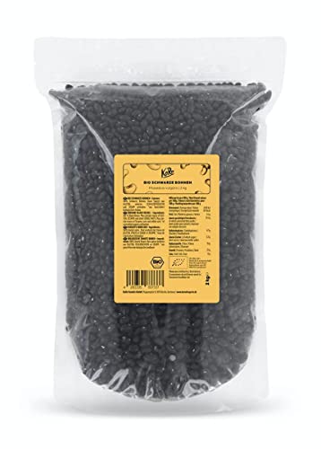 KoRo - Haricots noirs bio paquet de 2 kg - Haricots séchés issus de l'agriculture biologique, Légumineuses à usages multiples dans un paquet avantageux