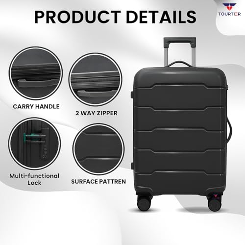 Image of 28-Inch Hard-Shell Luggage Suitcase | Lightweight 3.7 kg | 360 Spinner Wheels | 2-Way Zipper | Multi-Functional Lock | Business & Family Travel Trolley Bag (1, Dark GREY-28INCH)