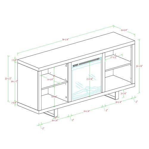 Walker Edison Modern Wood And Metal Fireplace Tv Stand For Tv's Up To 64" Flat Screen Living Room Storage Shelves Entertainment Center, 58 Inch, Black #TOP7