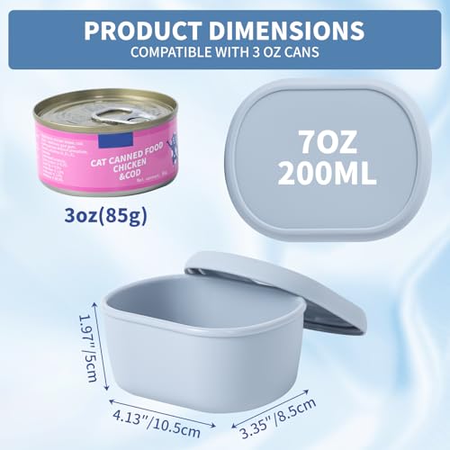 SLSON 2 Stück Lagerung geöffneter Katzenfutterdosen für 70g-85g,65mm Dosen,Silikon Katzenfutter Lebensmittelbehälter,Dosendeckel Katzenfutter,Deckel für Dosen,Gefrierbehalter