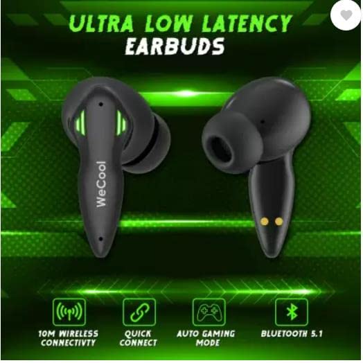 Image of (Refurbished) WeCool Moonwalk M4 Gaming Earbuds with 60ms Low Latency Bluetooth Headset (Black True Wireless)