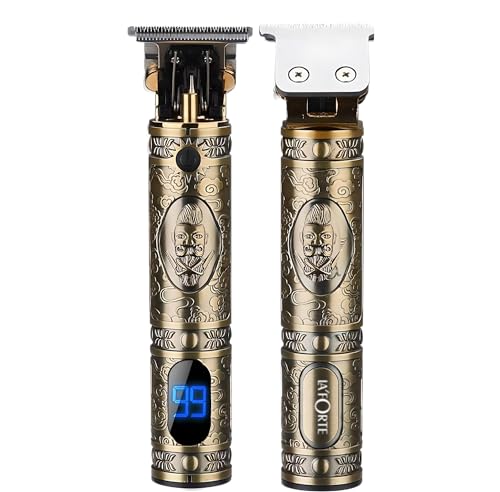 Image of LA' FORTE Heavy Duty Rechargeable Hair Trimmer Clipper for Unisex (Golden With Display)