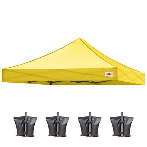 ABCCANOPY Replacement Canopy Top for Pop Up Canopy Tent (10x10, Yellow)