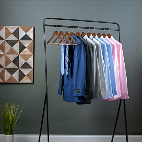 30 Pack Solid Wooden Suit Hangers With Non Slip Bar And Precisely Cut Notches - 360 Degree Swivel Chrome Hook - Vintage Finish Super Sturdy And Durable Wood Hangers #TOP6