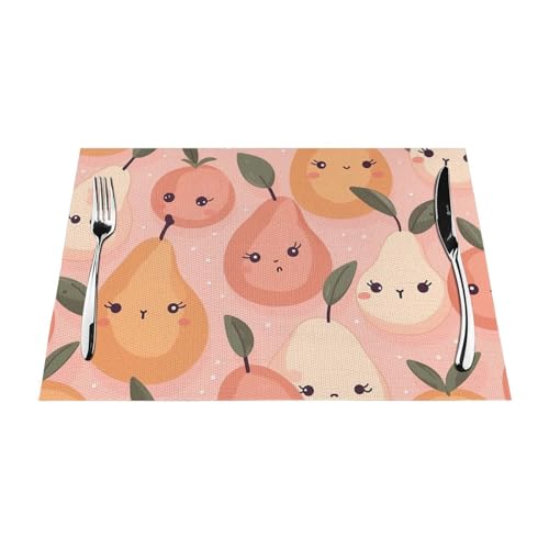 Sets de table tissés anti-tache lavables pour table à manger - 7