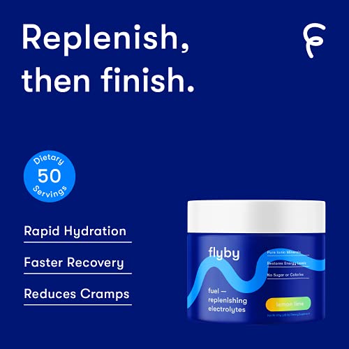 Flyby Keto Electrolyte Powder - 50 Servings - Rapid Rehydration, Recovery, Energy & Leg Cramps - 72 Trace Minerals, Salts, Magnesium, Potassium, Sodium, Calcium - No Sugar No Maltodextrin - Lemon Lime #TOP1