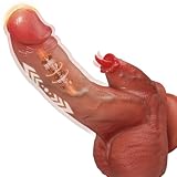 Realistische Vibratoren Dildo für Frauen, Anal Dildo Vibration mit 10 Vibrationen 7 Zungenlecken 7 SchubmaBnahmen, Sex Spielzeug für die Farue mit Heizung, Diloschwanz Vibrator Penis G Punkt