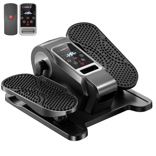 Under Desk Elliptical Machine, Electric Seated Pedal Exerciser, Mini Elliptical Leg Exerciser with Remoter, 12 Level Speeds, Forward & Reverse Direction, Manual & Auto Mode for Home Office