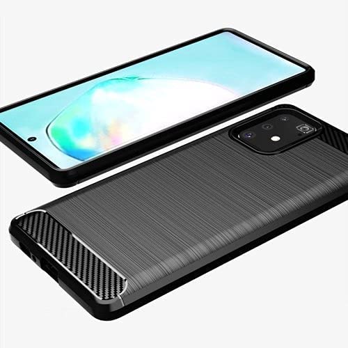 Image of Helix Carbon Texture Zebra Back Case Cover for Samsung Galaxy S10 Lite 6.7 inch - Black
