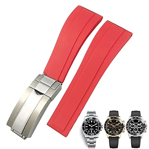 Bracelet montre caoutchouc 21mm compatible Submariner silicone rouge