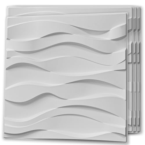 Image of Art3d Decorative 3D Wall Panel, 32 Sq.FT PVC Interior Wall Decor for Living Room, Bedroom, Lobby, Office, Shopping Mall, White