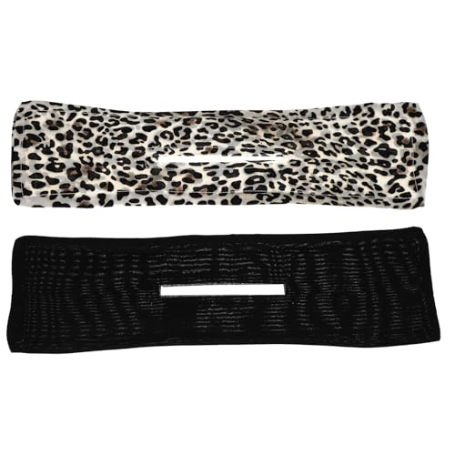 SEWACC Diadema Para Hacer Moños De Pelo 2 Piezas Tamaño Medio Accesorios Cabello Alambre De Hierro Flexible Negro y Estampado De Leopardo Para Mujeres y Niñas En Fiestas y Concursos