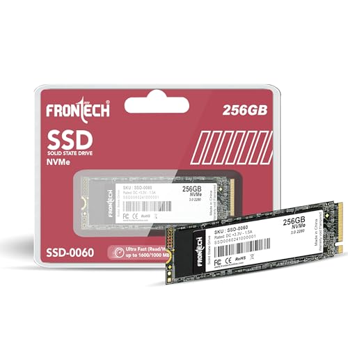 Image of FRONTECH 256GB NVMe M.2 2280 SSD - PCIe Gen3 x4, Up to 1600 MB /s Read & 1000 MB /s Write, Ultra-Compact High-Speed Solid State Drive for Gaming, Laptops & PCs (SSD-0060)
