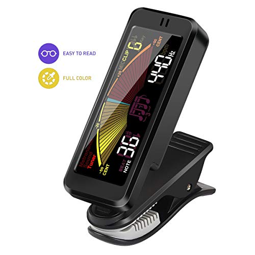 LEKATO Guitar Tuner Clip On Tuner Metronome 3 in 1 LCD Display