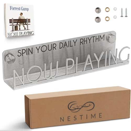 Now Playing Vinyl Record Stand Wall Mount | Stainless Steel Now Playing Record Holder | Vinyl Record Wall Mount with Screw Caps | Now Playing Vinyl Record Wall Mount | Vinyl Record Now Playing Stand (Stainless Steel)