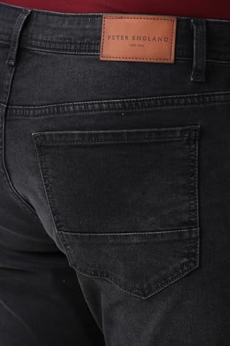 Image of Peter England Men's Slim Tapered Jeans | Denim Mid Wash | Casual Wear | Modern Fit
