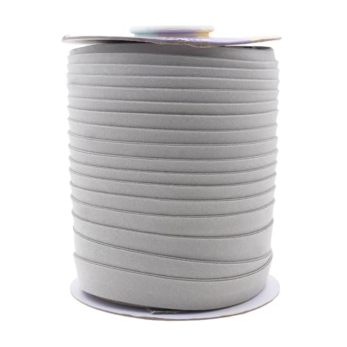 Mandala Crafts 55 Yds 5/8 Inch Gray Double Fold Bias Tape for Sewing