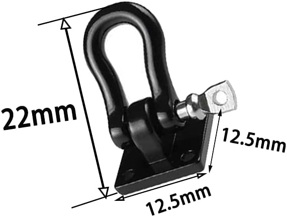 Black Metal Climbing Trailer Tow Hook Hooks Buckle Winch Shackles for 1/10 Scale Crawler Truck D90 SCX-10 Climbing Car, RC Car Accessory