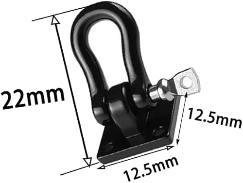 Miniatura 4 de Gancho de remolque de escalada de metal negro, ganchos de gancho de torno con hebilla para camión oruga escala 1/10, D90 SCX-10, coche de escalada,