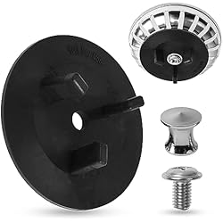 Ikea Colador Fregadero Sello de Repuesto, 1 ud, Compatible con Sifón de IKEA ATLANT y DOMSJÖ, con Tornillo de fijación + Tuerca, Pieza de Reemplazo de la Cesta del Colador en Caucho, Negro, Atornillado, Sello y Reparación