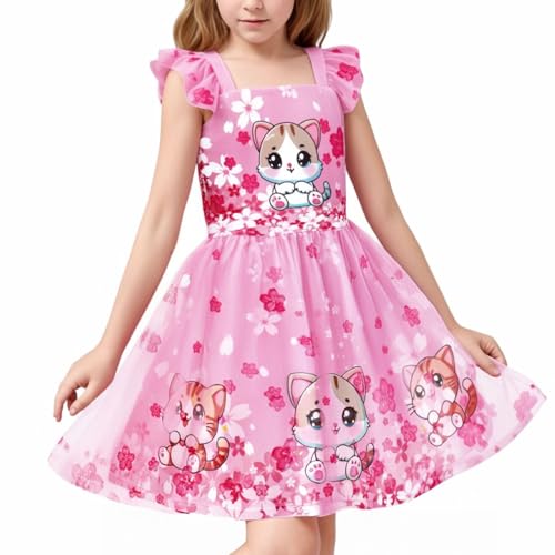 LQSZ Toddler Tutu Dress Unicorn Girls Fluffy Summer Dresses Party Tulle Sundress School for Kids 3-12Y