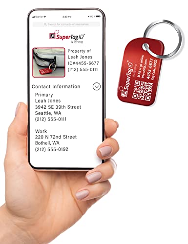 Llavero inteligente de metal Dynotag Sentry para proteger tus pertenencias diarias en rojo