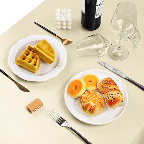 Turstin 4 Packs Satin Tablecloth 102 X 58 Inch Overlay Satin Table Cover Rectangle Bright Silk Tablecloth Smooth Fabric Table Decoration For Wedding Banquet Party Events, Ivory #TOP4