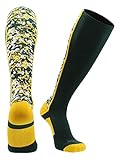 TCK Digital Camo OTC Socks for Youth & Adults - Dark Green/Gold, Large