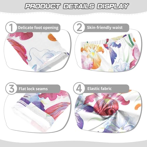 Girls' Leggings Purple Iris Flower Yoga Leggings Pants Tights Trousers Dance Pants Cute Girl Clothes, 4T3