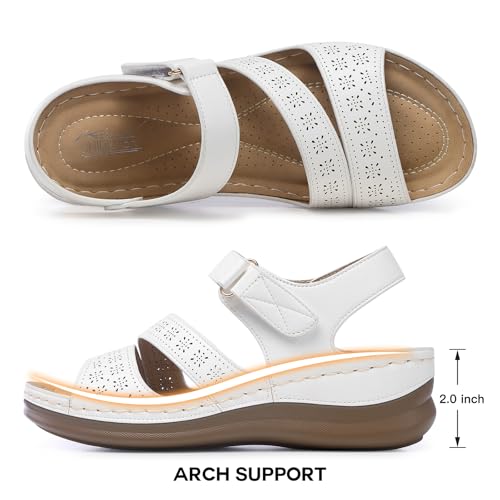 Image of SHIBEVER Women's Wedge Sandals Comfortable: Summer Dressy Walking Platform