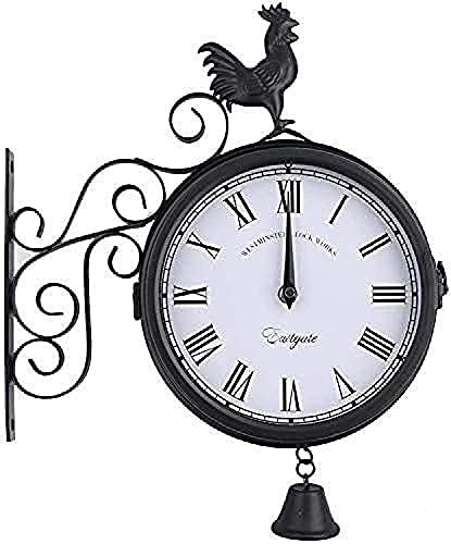Horloge murale à double facette vintage pour décorer votre terrasse ou grand salon